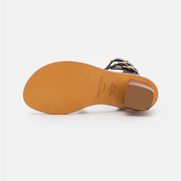 Zadig & Voltaire Leather sandal Cecilia Caprese black heeled sandal Size… - Picture 7 of 17